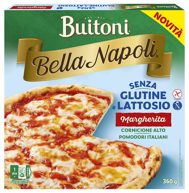 BUITONI BELLA NAPOLI PIZZA MARGHERITA SENZA GLUTINE E LATTOSIO CORNICIONE ALTO 360 G - Farma Nice